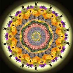 lachen macht glücklich - 90x90cm (mandala 7a)