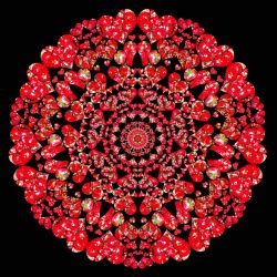 hearts coming out of the dark - 60x60cm (mandala 23b)